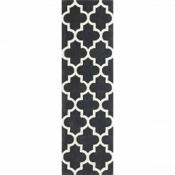 Xrug Slate Rug Dark Grey Hand Tufted Moroccan Trellis Wool & Viscose Thick And Heavy Natural Carpet For Living Room Bedroom