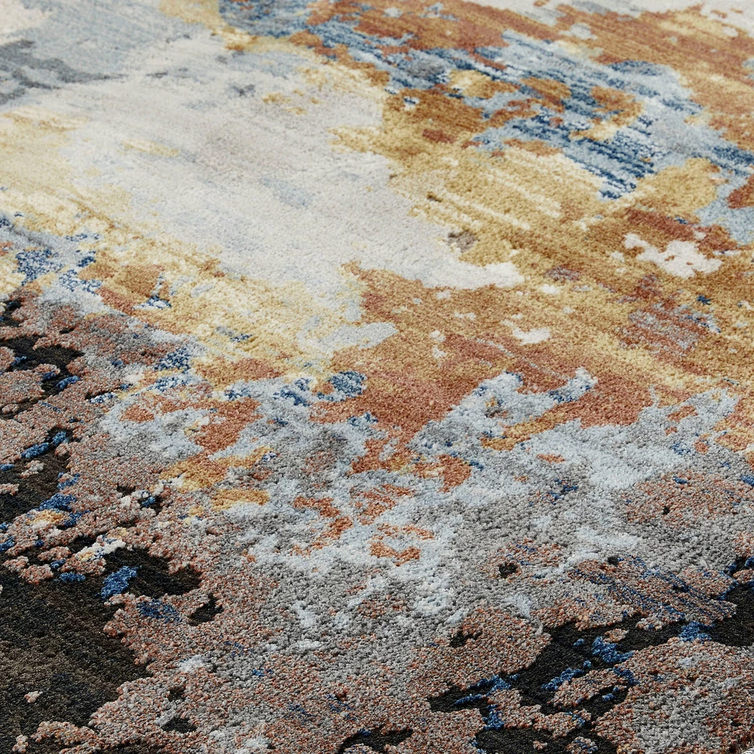 Xrugs Abstract Rug High-quality Soft Touch Blue Yellow Terracotta Large Luxury Carpet Modern 4 Xrugs Abstract Rug High-quality Soft Touch Blue Yellow Terracotta Large Luxury Carpet Modern