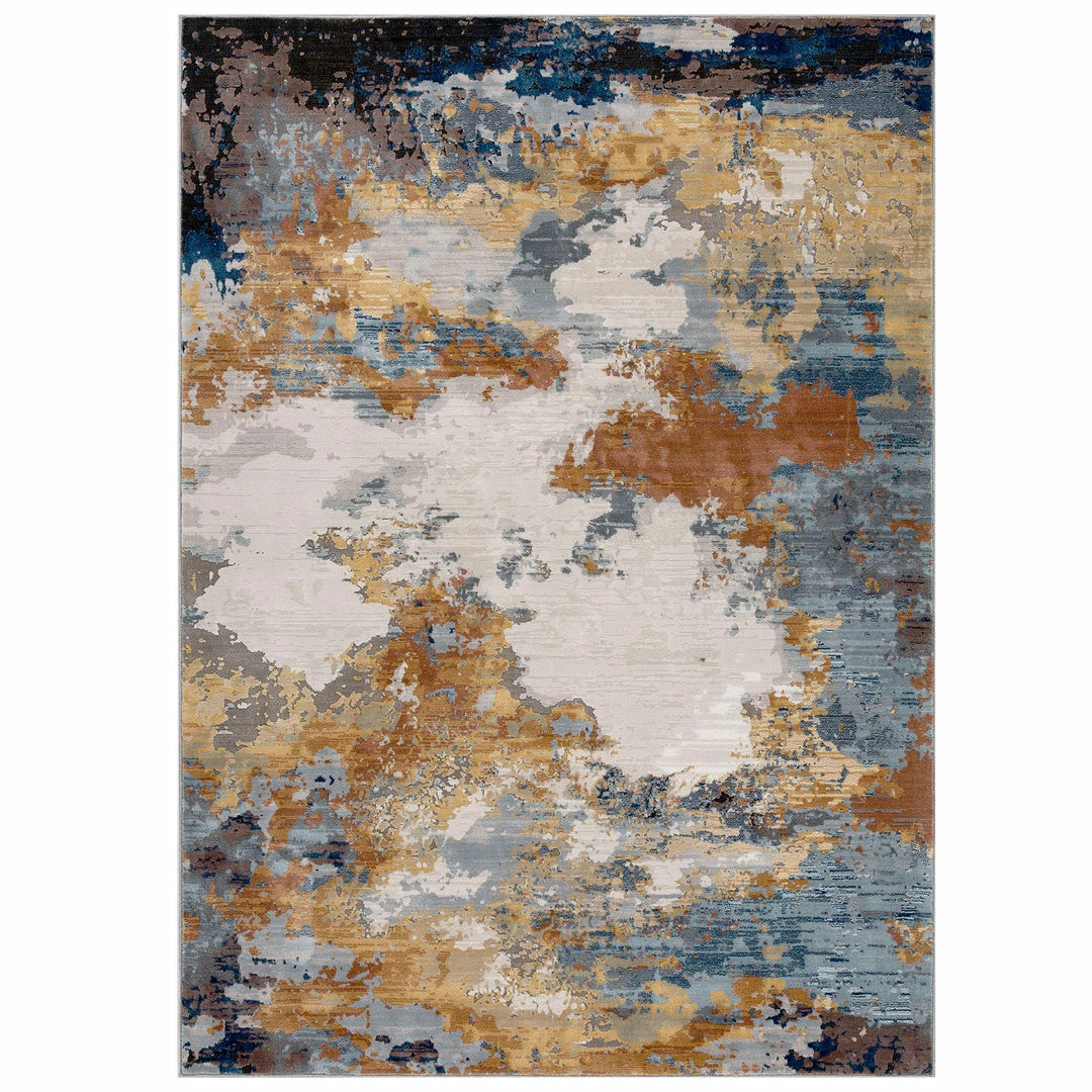 Xrugs Abstract Rug High-quality Soft Touch Blue Yellow Terracotta Large Luxury Carpet Modern 6 Xrugs Abstract Rug High-quality Soft Touch Blue Yellow Terracotta Large Luxury Carpet Modern