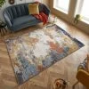 Xrugs Abstract Rug High-quality Soft Touch Blue Yellow Terracotta Large Luxury Carpet Modern