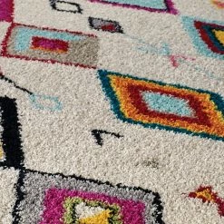 Xrug Cream Rug Boho Shaggy Fluffy Berber Style Multicoloured Pattern Living Room Bedroom Carpet Mat Modern 7 Xrug Cream Rug Boho Shaggy Fluffy Berber Style Multicoloured Pattern Living Room Bedroom Carpet Mat Modern