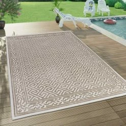 Xrug Outdoor Rug Beige Cream Large XL Small For Decking Patio Garden Soft Woven Mat