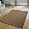 Xrugs Brown Living Room Rug Anti Slip Check Jute Look Flat Weave Carpet Small Large Runner Mat