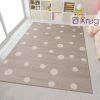 Xrugs Beige Rids Floor Rugs Childrens Pastel Playroom Carpet Dots Play Mat Small Large