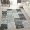 Xrugs Black And Grey Rug Patchwork Chenille Rugs Modern Living Room Mat Floor Carpet