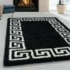 Xrug Black And White Shaggy Rug Soft Thick Fluffy Carpet Large Small Bedroom Living Room Mat