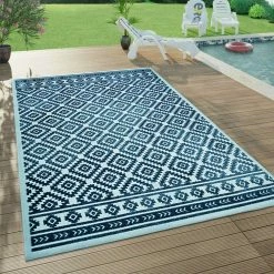 Xrug Outdoor Rugs Blue Outdoor Rug Large XL Small Decking Patio Garden Terrace SOFT Flat Woven Mat