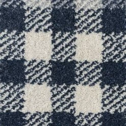 Xrugs Blue Tartan Rug Checkered Modern Design Carpet Small X Large Room Hallway Mat