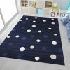 Xrugs Kids Blue Кids Floor Rug Childrens Play Rug Dots Small Large Carpet Bedroom Round Mat
