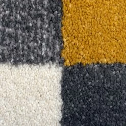 Xrugs Modern Grey Yellow Rug Geometric Patterned Living Room Bedroom Carpet Runner Mat