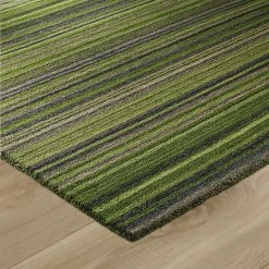 Xrug Wool Rug Handmade Green Modern Striped Living Room Bedroom Carpet Thick Mat Runner New 6 Xrug Wool Rug Handmade Green Modern Striped Living Room Bedroom Carpet Thick Mat Runner New