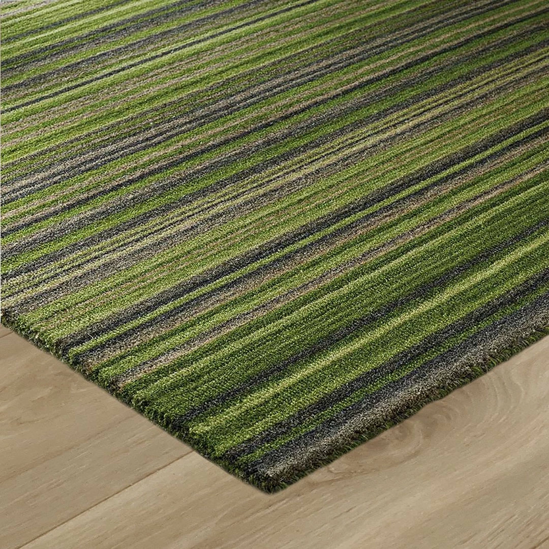 Xrug Wool Rug Handmade Green Modern Striped Living Room Bedroom Carpet Thick Mat Runner New 3 Xrug Wool Rug Handmade Green Modern Striped Living Room Bedroom Carpet Thick Mat Runner New