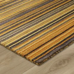 Xrug Wool Rug Handmade Yellow Modern Striped Living Room Bedroom Carpet Thick Mat Runner New