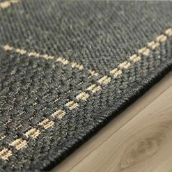 Xrugs Black Kitchen Rug Non Slip Large Small Runner Check Flat Weave Heavy Duty Carpet