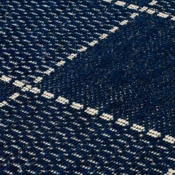 Xrugs Anti Slip Rug Living Room Navy Blue Check Flat Weave Small Large Runner Carpet Mat
