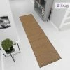 Xrugs Modern Brown Runner Rug Non Slip Kitchen Hall Hallway Runner Long Carpet Durable Check Flat Weave Mat
