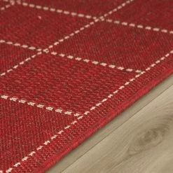 Xrugs Anti Slip Living Room Rug Red Check Pattern Large Small Runner Carpet Mat