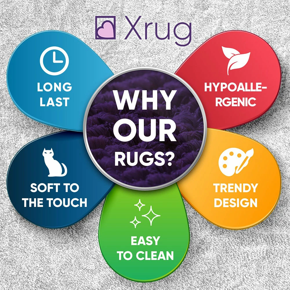 Xrugs Childrens Play Rug Baby Room Clouds Grey Pink Mat Small Large Kids Floor Carpet