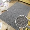Xrugs Flat Weave Rug Black Grey 100% Cotton Washable Woven Carpet Natural Floor Mat Cotton Rugs