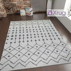 Xrugs Cream Diamond Rug 100% Cotton Washable Flat Weave Mat Woven Living Room Bedroom Carpet Small Extra Large Small Cotton Rugs