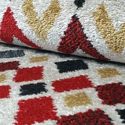 Xrugs Cream Rug Red Yellow Grey Diamond Geometric Berber Pattern Small Large Runner