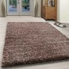 Xrugs Deep Pile Shaggy Rug Beige Rose Pink Fluffy Bedroom Carpet Modern Floor Mat New