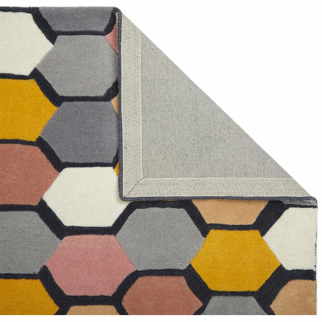 Xrug Wool Rug Diamond Heavy Thick Hand Tufdted Rugs With Grey Pink Yellow Multicoloured Contour Cut Pattern Natural Carpet Area Mat Modern 2 Xrug Wool Rug Diamond Heavy Thick Hand Tufdted Rugs With Grey Pink Yellow Multicoloured Contour Cut Pattern Natural Carpet Area Mat Modern