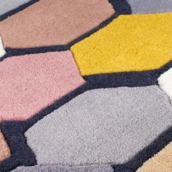 Xrug Wool Rug Diamond Heavy Thick Hand Tufdted Rugs With Grey Pink Yellow Multicoloured Contour Cut Pattern Natural Carpet Area Mat Modern 9 Xrug Wool Rug Diamond Heavy Thick Hand Tufdted Rugs With Grey Pink Yellow Multicoloured Contour Cut Pattern Natural Carpet Area Mat Modern