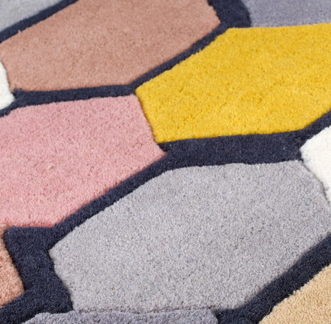 Xrug Wool Rug Diamond Heavy Thick Hand Tufdted Rugs With Grey Pink Yellow Multicoloured Contour Cut Pattern Natural Carpet Area Mat Modern 5 Xrug Wool Rug Diamond Heavy Thick Hand Tufdted Rugs With Grey Pink Yellow Multicoloured Contour Cut Pattern Natural Carpet Area Mat Modern