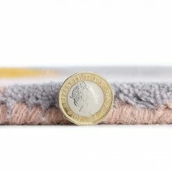 Xrug Mulitcoloured Rug 100% Wool Hand Tufted Carpet Pink Grey Geometric Hand Carved Pattern Heavy Thick Living Room Bedroom Area Mat