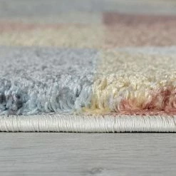 Xrugs Diamond Rug Multi Colour Pastel Hand Carved Pattern Small Large Woven Carpet Mat