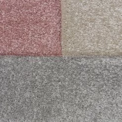 Xrugs Dusky Pink Rug Hand Carved Pattern Mat Modern Geometric Carpet For Living Room