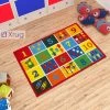 Xrug Kids Rug Educational NON SLIP MACHINE WASHABLE Numbers Nursery Play Mat For Bedroom Playroom 80x120cm