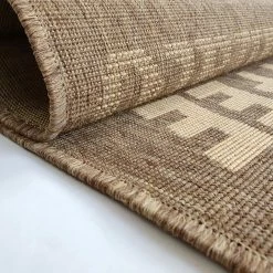 Xrugs Kitchen Rug Runner Hallway Hard Wearing Carpet Brown Flat Pile Sisal Look Patterned Indoor Mat