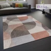 Xrugs Geometric Rug Pink Grey Modern Colourful Abstract Pattern Living Room Runner Mat