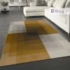 Xrugs Grey And Ochre Rug Modern Yellow Geometric Large Small Abstract Room Runner Mat