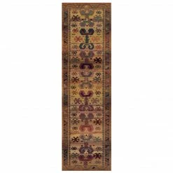 Xrug Designer Rug Oriental Colourful Multicoloured Ethnic Nomad Tribal Pattern Handwoven Look Extra Large Small Living Room Bedroom Carpet Runner Mat
