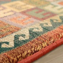 Xrug Colourful Rug Handwoven Look Ethnic Namad Diamond Pattern Multicoloured Carpet Extra Large Small Runner Living Room Bedroom Mat Oriental
