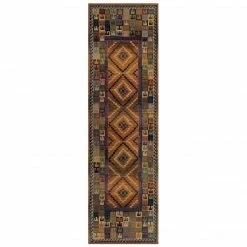 Xrug Colourful Rug Handwoven Look Ethnic Namad Diamond Pattern Multicoloured Carpet Extra Large Small Runner Living Room Bedroom Mat Oriental