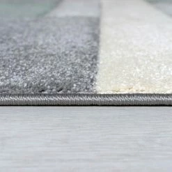 Xrugs Modern Mint Green Grey Rug Geometric Carpet Hand Carved Check Pattern Small Large Mat