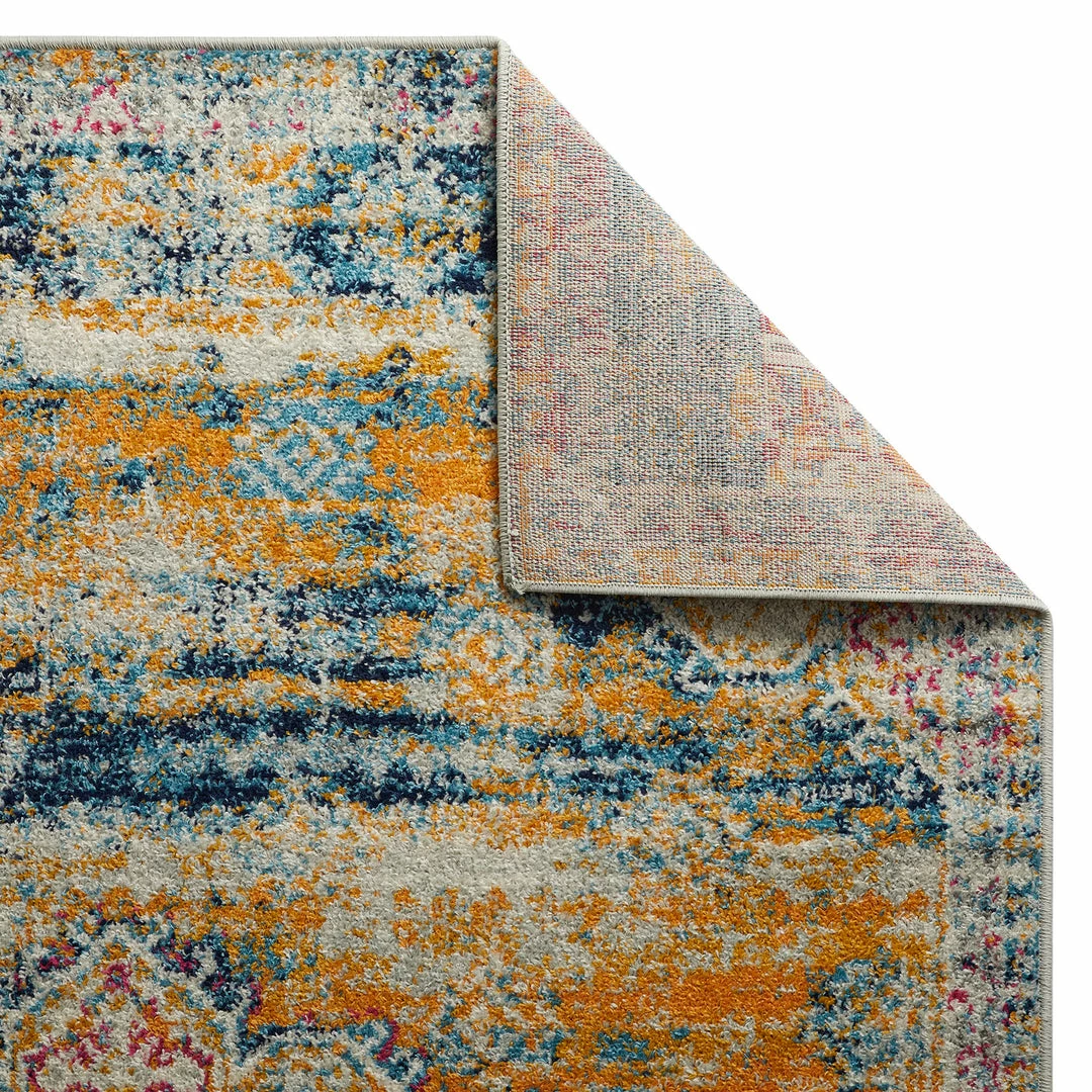 Xrugs Distressed Blue And Mustard Rug Large Small Vintage Oriental Multi Colour Carpet Modern 2 Xrugs Distressed Blue And Mustard Rug Large Small Vintage Oriental Multi Colour Carpet Modern