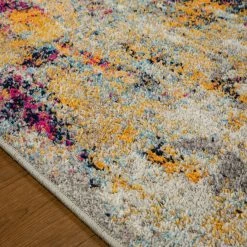 Xrugs Distressed Abstract Rug Multicoloured Carpet Large Small For Living Room Bedroom