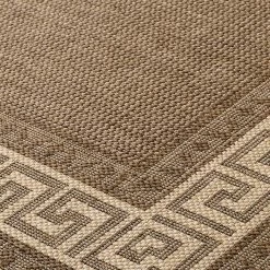 Xrugs Kitchen Rug Carpet Non Slip Brown Greek Key Border Style Large Small Runner Mat
