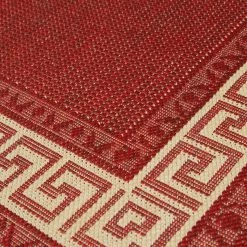 Xrugs Modern Kitchen Rug Red Non Slip Greek Key Border Large Small Runner Heavy Duty Mat
