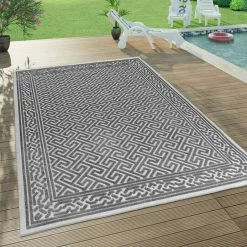 Xrug Outdoor Rugs Outdoor Rug Grey Large XL Small Patio Garden Decking Geometric Soft Woven Mat