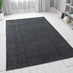Xrugs Modern Plain Rug Dark Grey Solid Monochrome Soft Carpet Large XL Small Bedroom Living Room Floor Area Mats