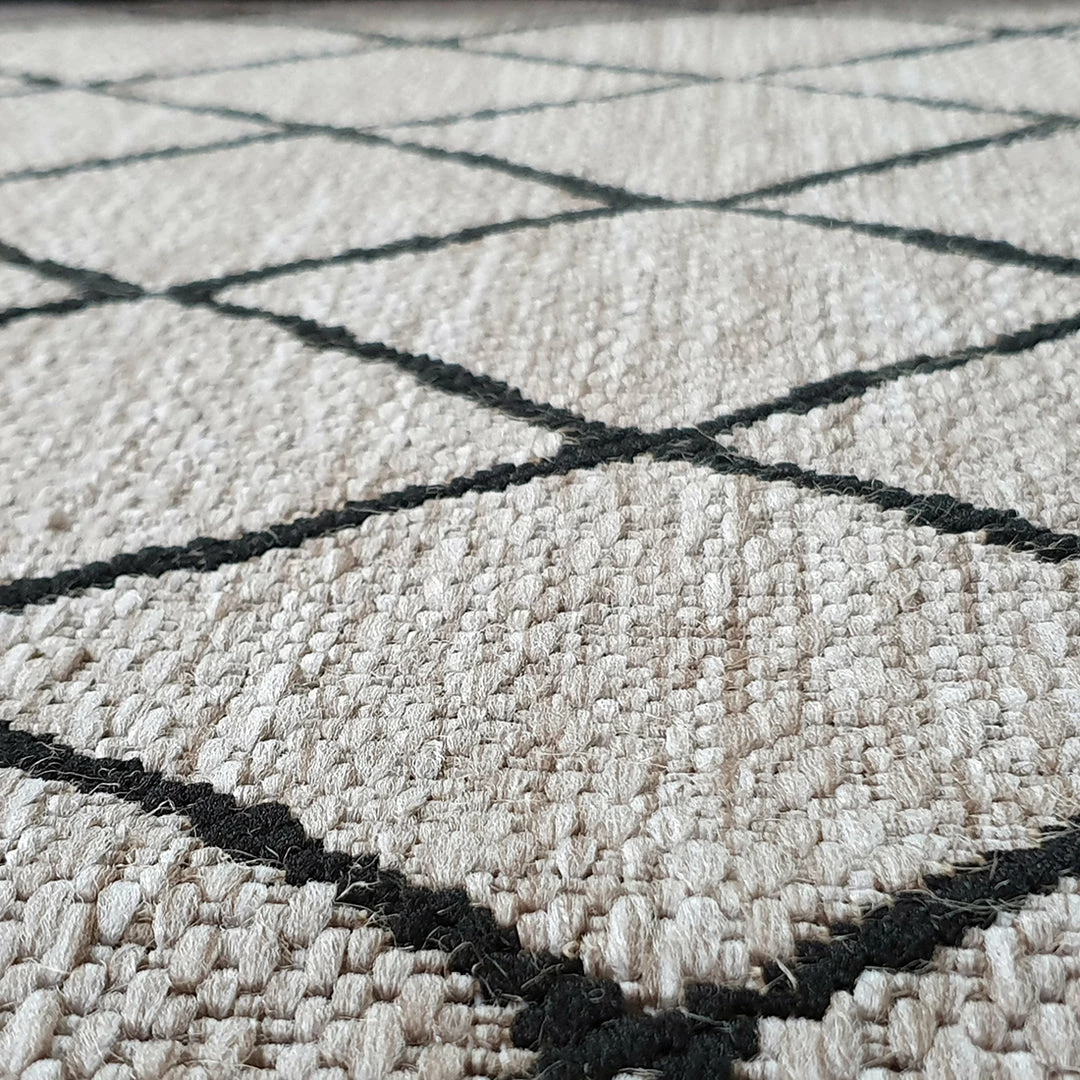 Xrugs Kitchen Grey Cream Rug Flat Weave Jute Look Berber Pattern Carpet Mat Small Large Runner