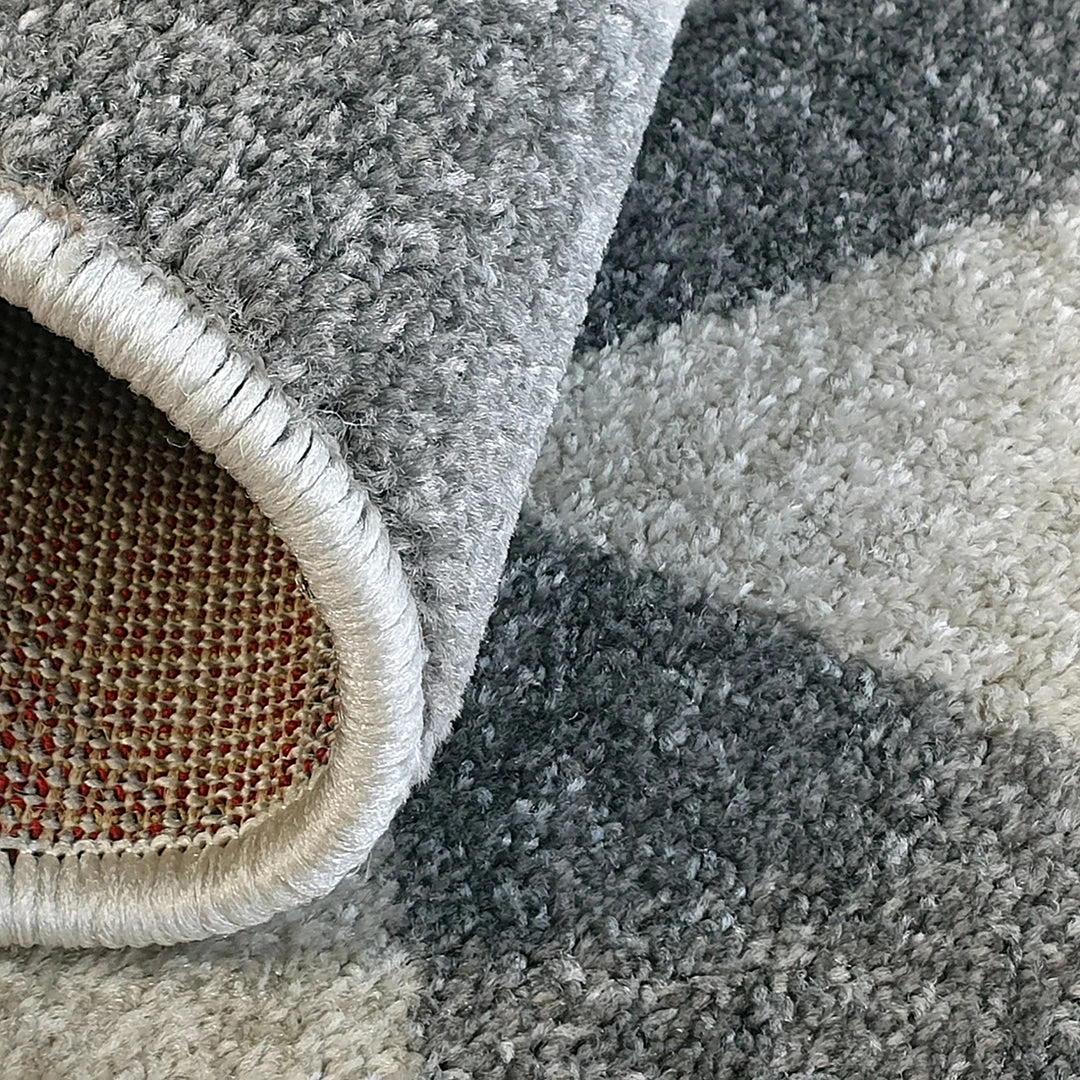 Xrugs Grey Cream Rug Geometric Pattern Woven Living Room & Bedroom Carpet Mat Small Large