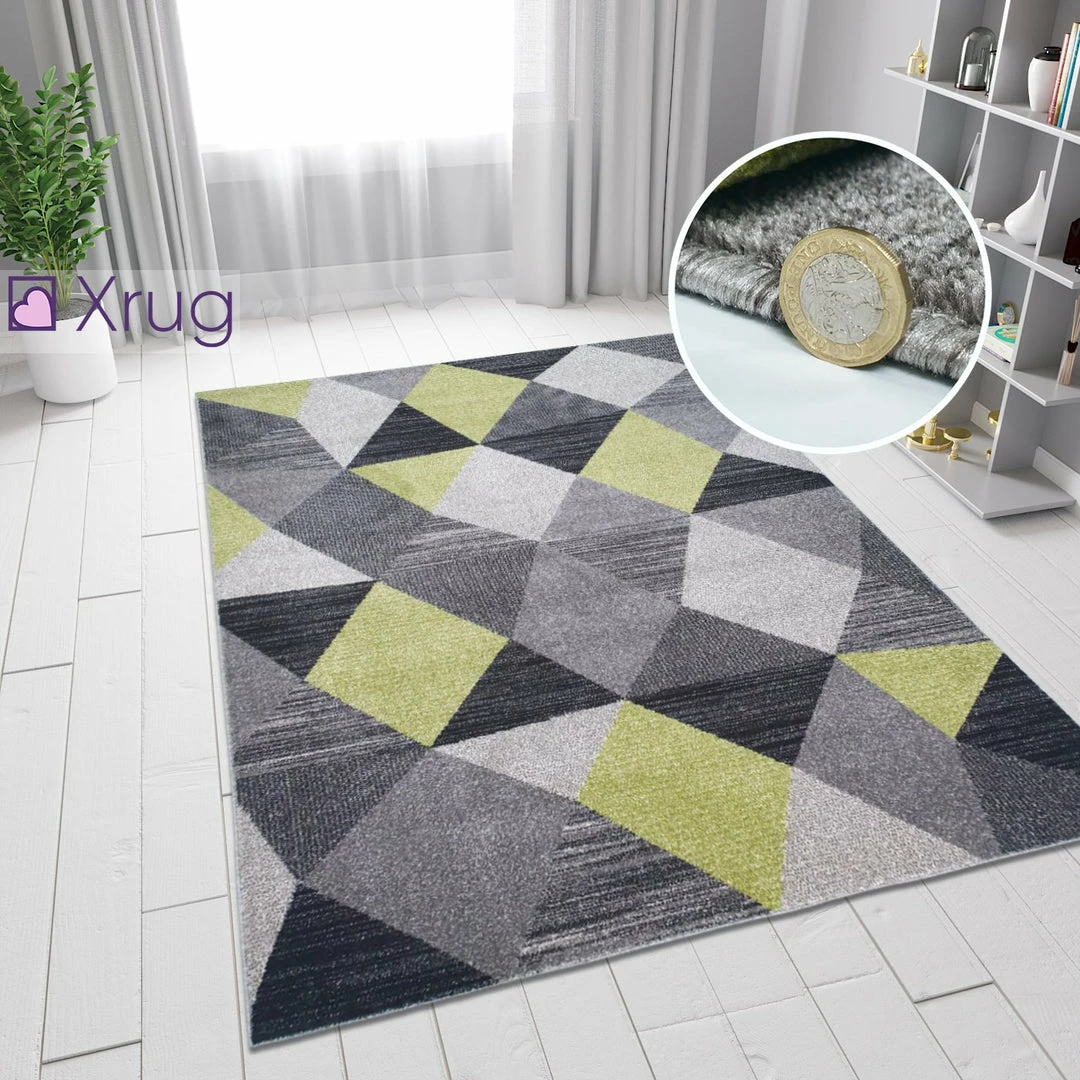 Xrugs Modern Grey Green Rug Geometric Patterned Rugs Woven Carpet Small Large Bedroom Mat New 1 Xrugs Modern Grey Green Rug Geometric Patterned Rugs Woven Carpet Small Large Bedroom Mat New