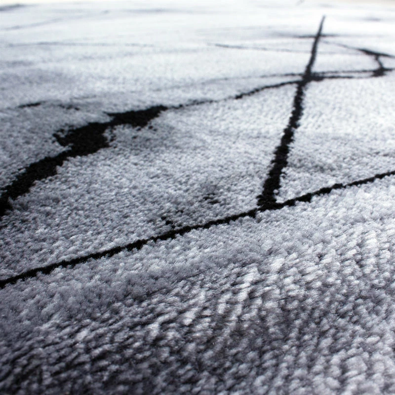 Xrugs Grey Living Room Rug Modern Pattern Low Pile Woven Mat Small Large Floor Carpet